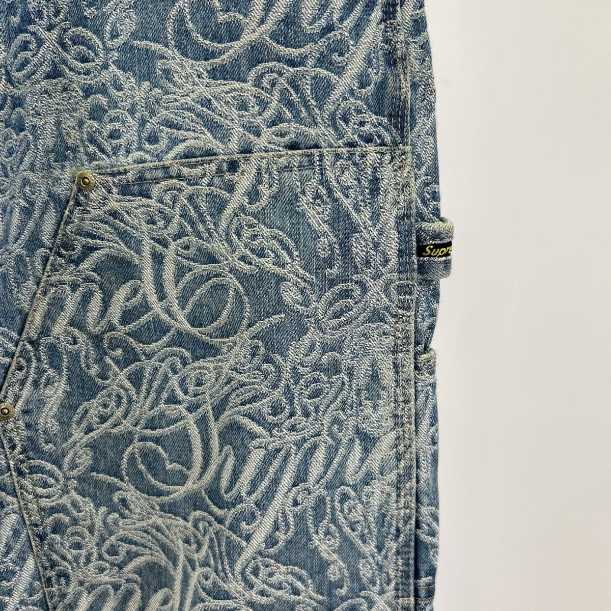 デニムパンツ Script Jacquard Double Knee Denim W32 32 ブルー