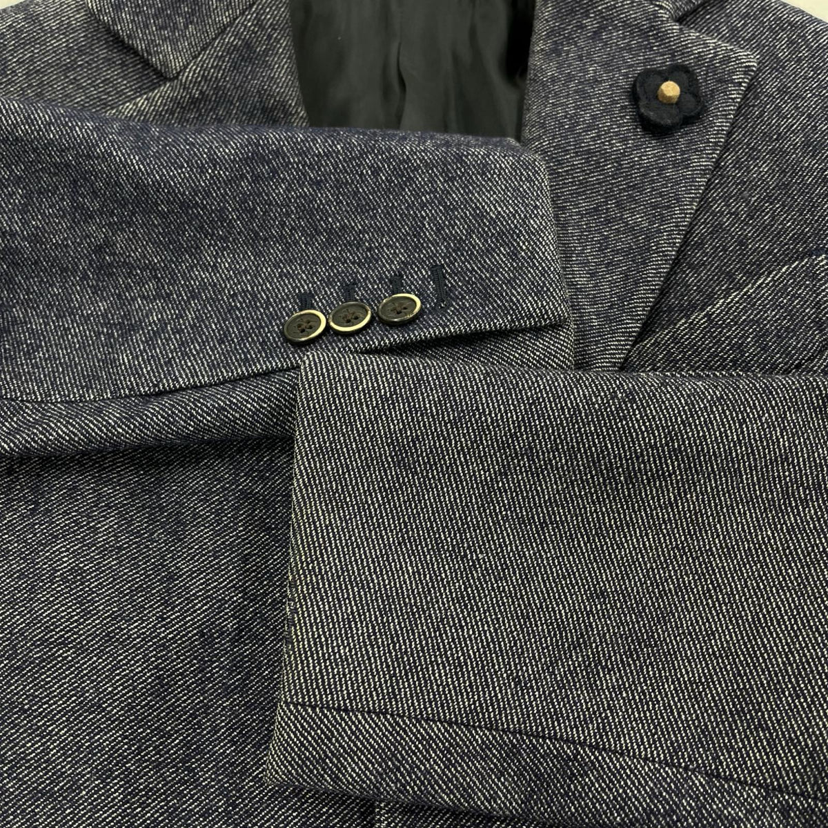 ジャケット LARDINI ﾁｪｽﾀｰｺｰﾄ 44 ﾈｲﾋﾞｰ 44 ネイビー