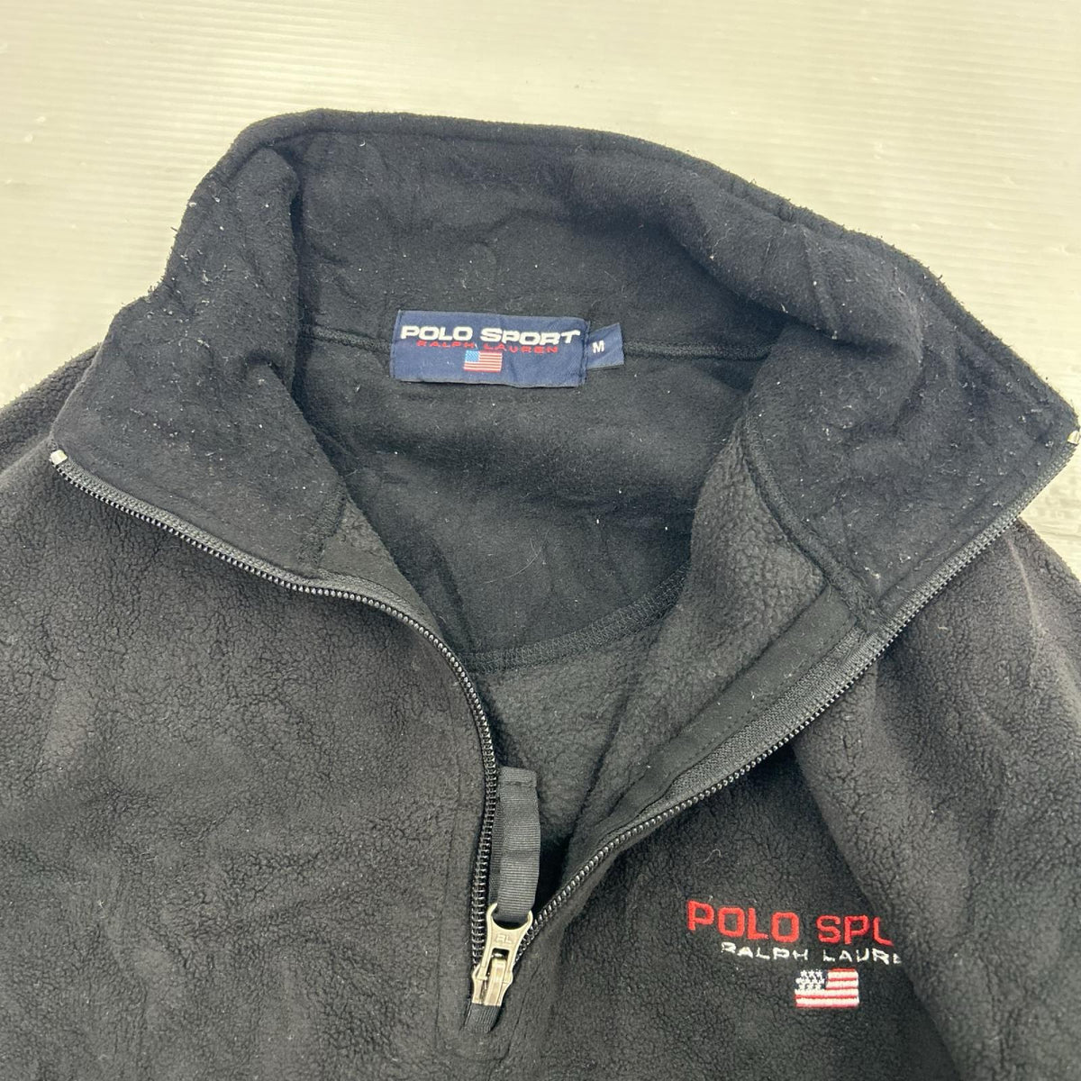 スウェット POLO SPORTS ﾊｰﾌｼﾞｯﾌﾟﾌﾘｰｽ ﾌﾞﾗｯｸ M ブラック