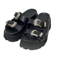 サンダル AMERI MEDI WESTERN BUCKLE SANDALS sizeM M ブラック