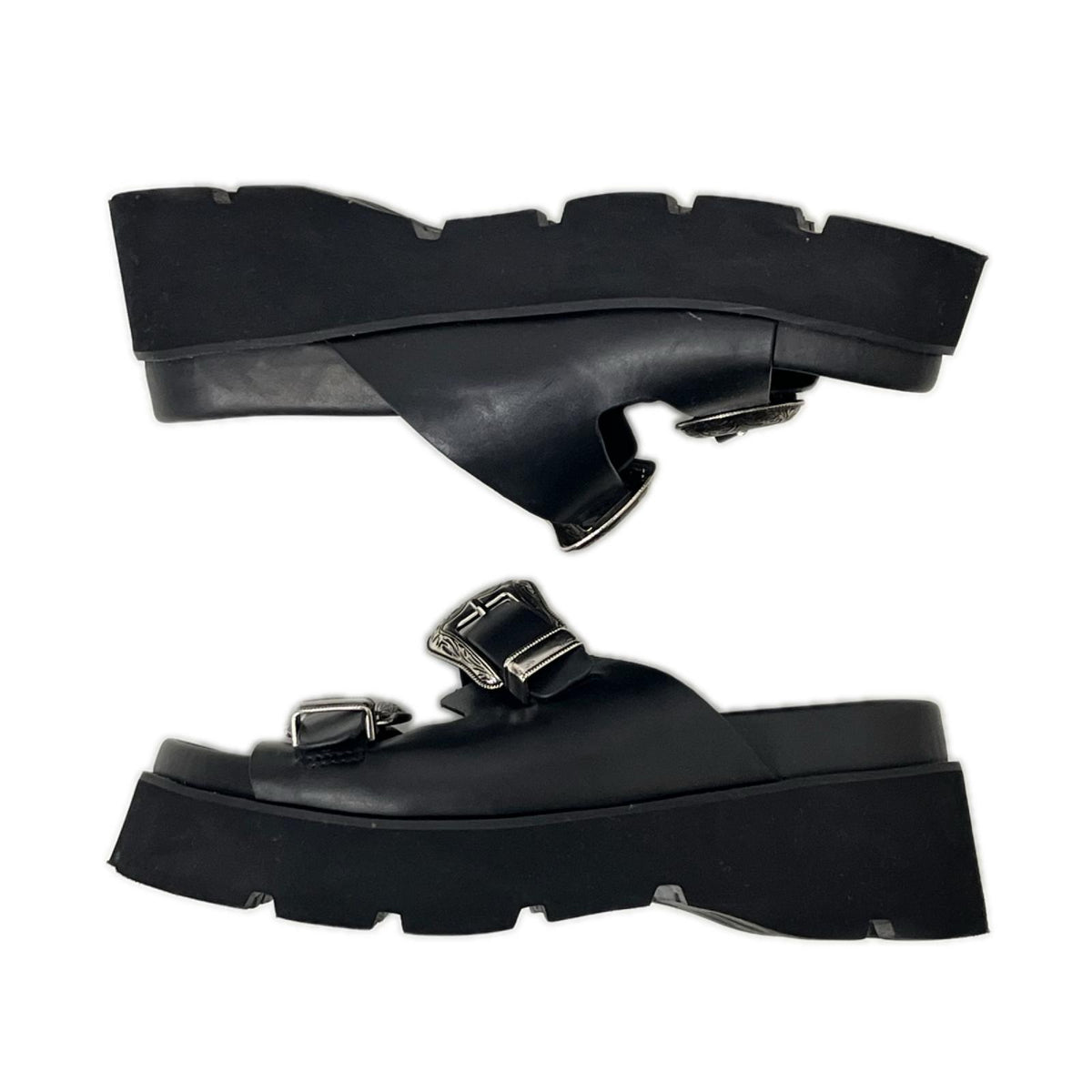 サンダル AMERI MEDI WESTERN BUCKLE SANDALS sizeM M ブラック