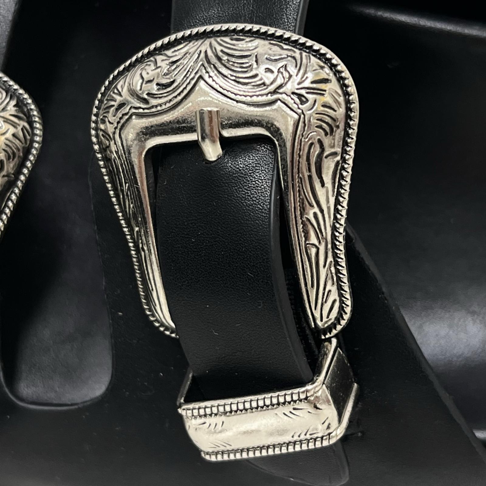 サンダル AMERI MEDI WESTERN BUCKLE SANDALS sizeM M ブラック