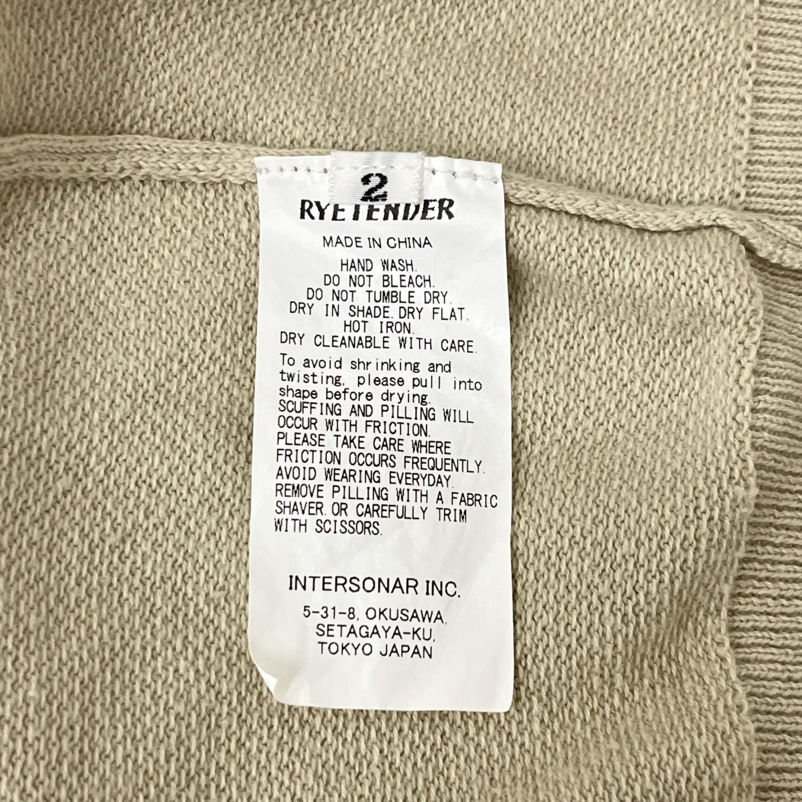 ポロシャツ RYETENDER ｺｯﾄﾝﾆｯﾄﾎﾟﾛ size2 2 ベージュ