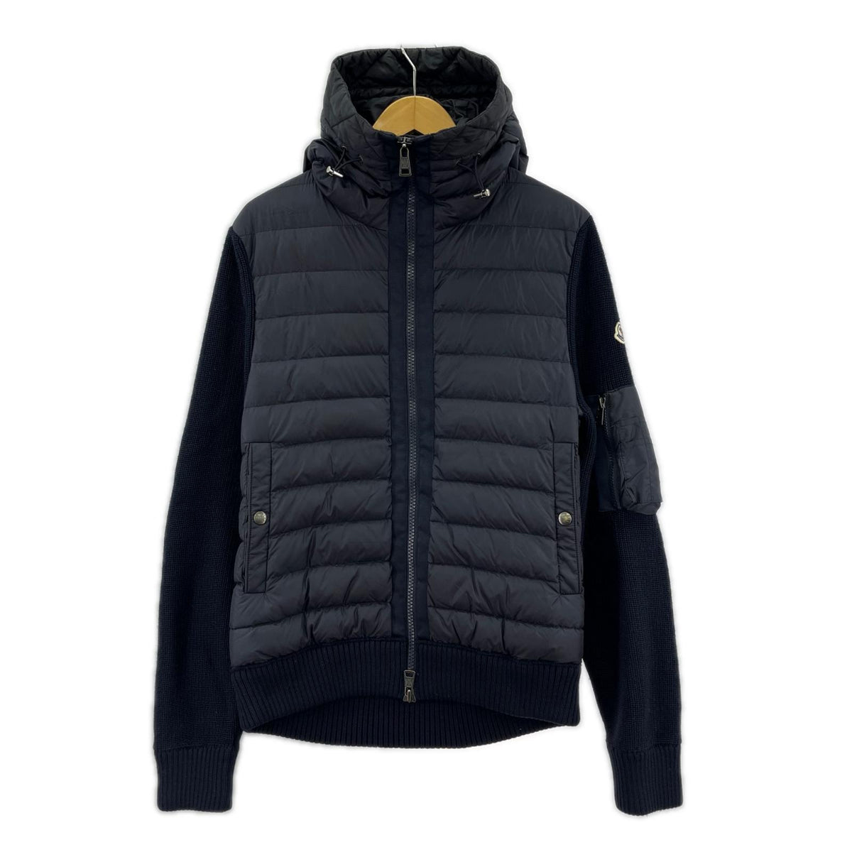 ジャケット MONCLER CARDIGAN TRICOT ﾆｯﾄ切替ﾀﾞｳﾝｼﾞｬｹｯﾄ L ﾈｲﾋﾞｰ L ネイビー
