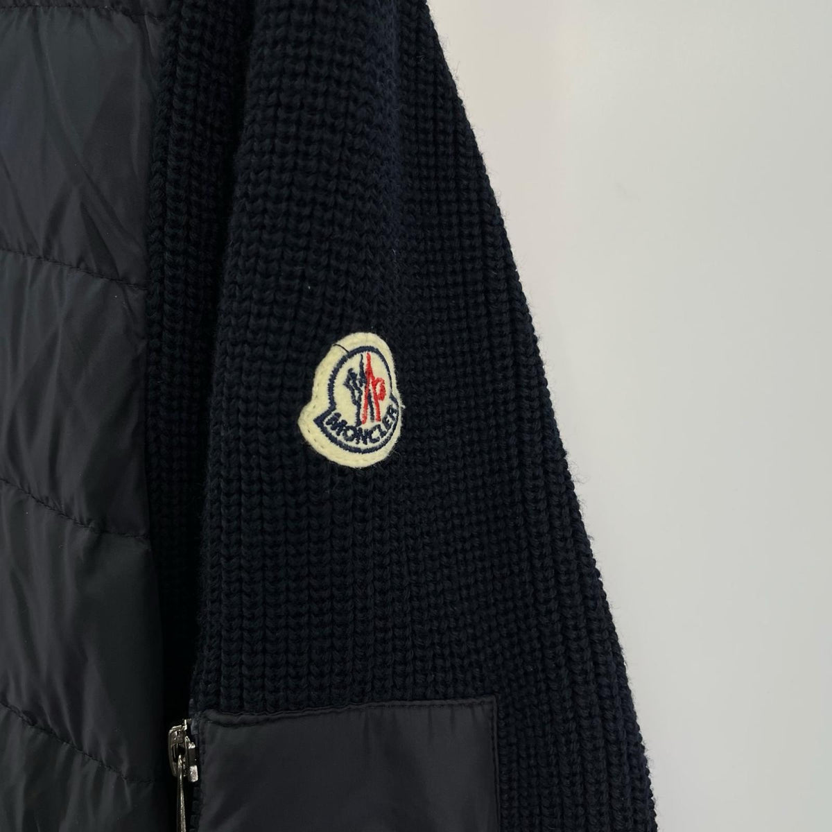 ジャケット MONCLER CARDIGAN TRICOT ﾆｯﾄ切替ﾀﾞｳﾝｼﾞｬｹｯﾄ L ﾈｲﾋﾞｰ L ネイビー