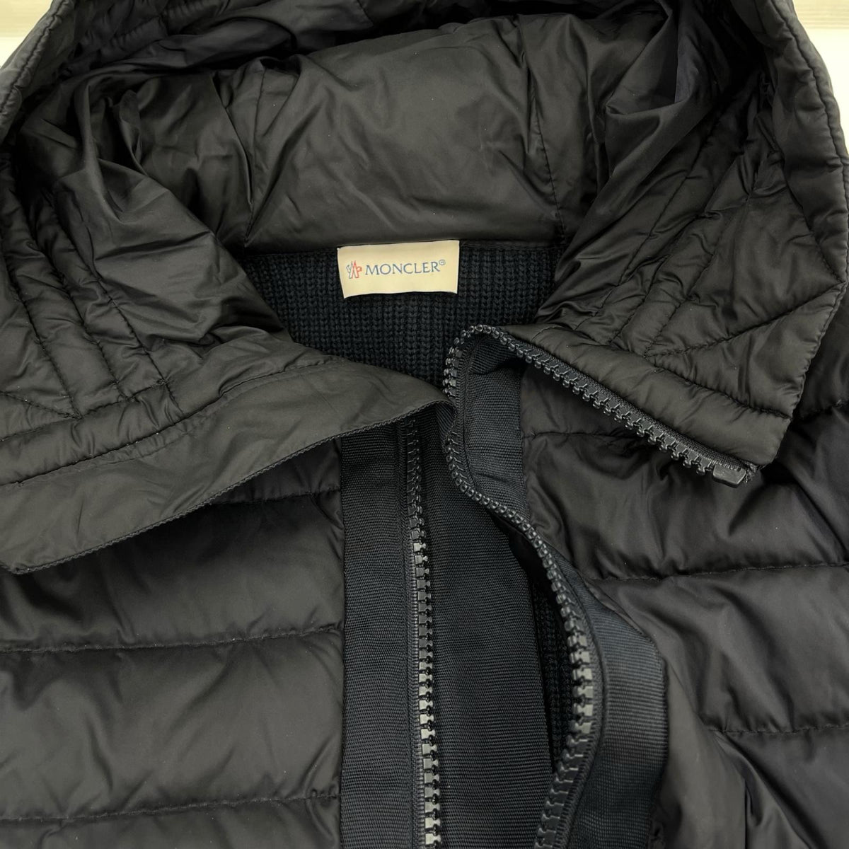 ジャケット MONCLER CARDIGAN TRICOT ﾆｯﾄ切替ﾀﾞｳﾝｼﾞｬｹｯﾄ L ﾈｲﾋﾞｰ L ネイビー