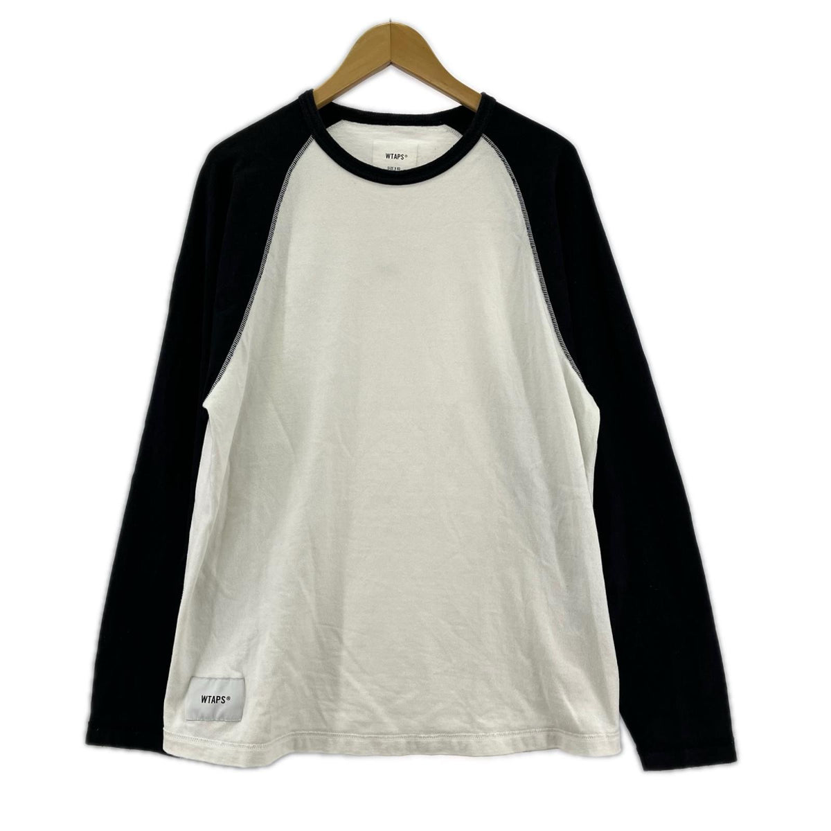長袖Ｔシャツ WTAPS IAN / LS COTTON ﾗｸﾞﾗﾝｶｯﾄｿｰ 03 ﾎﾜｲﾄ×ﾌﾞﾗｯｸ