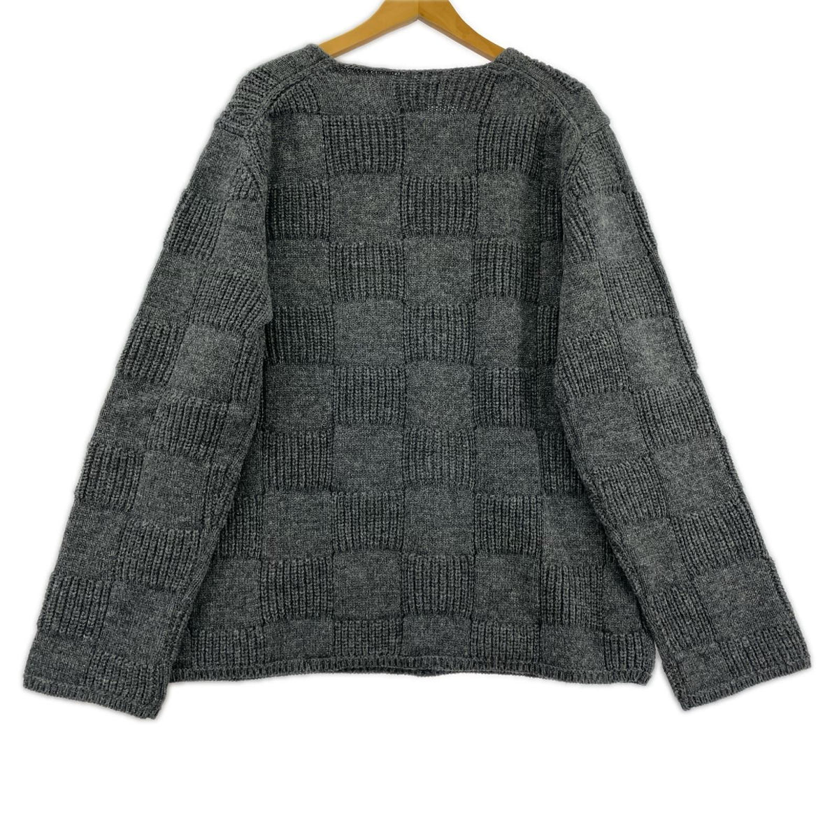 ニット HOMME DEUX 25AW ウール天竺×片畔編み（L） L グレー