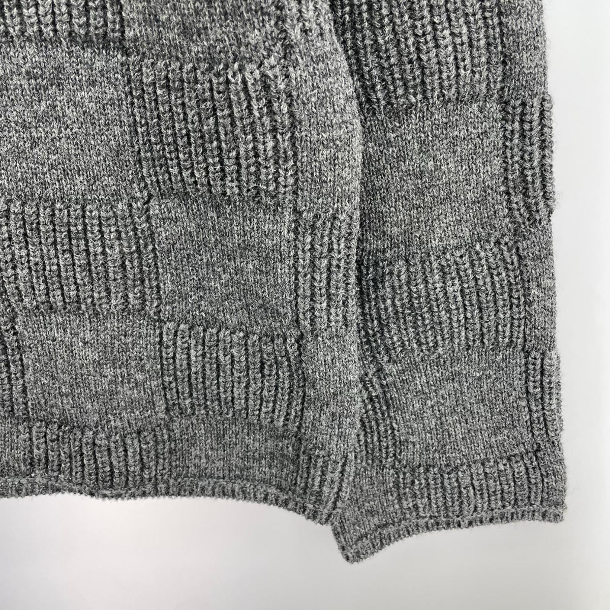 ニット HOMME DEUX 25AW ウール天竺×片畔編み（L） L グレー