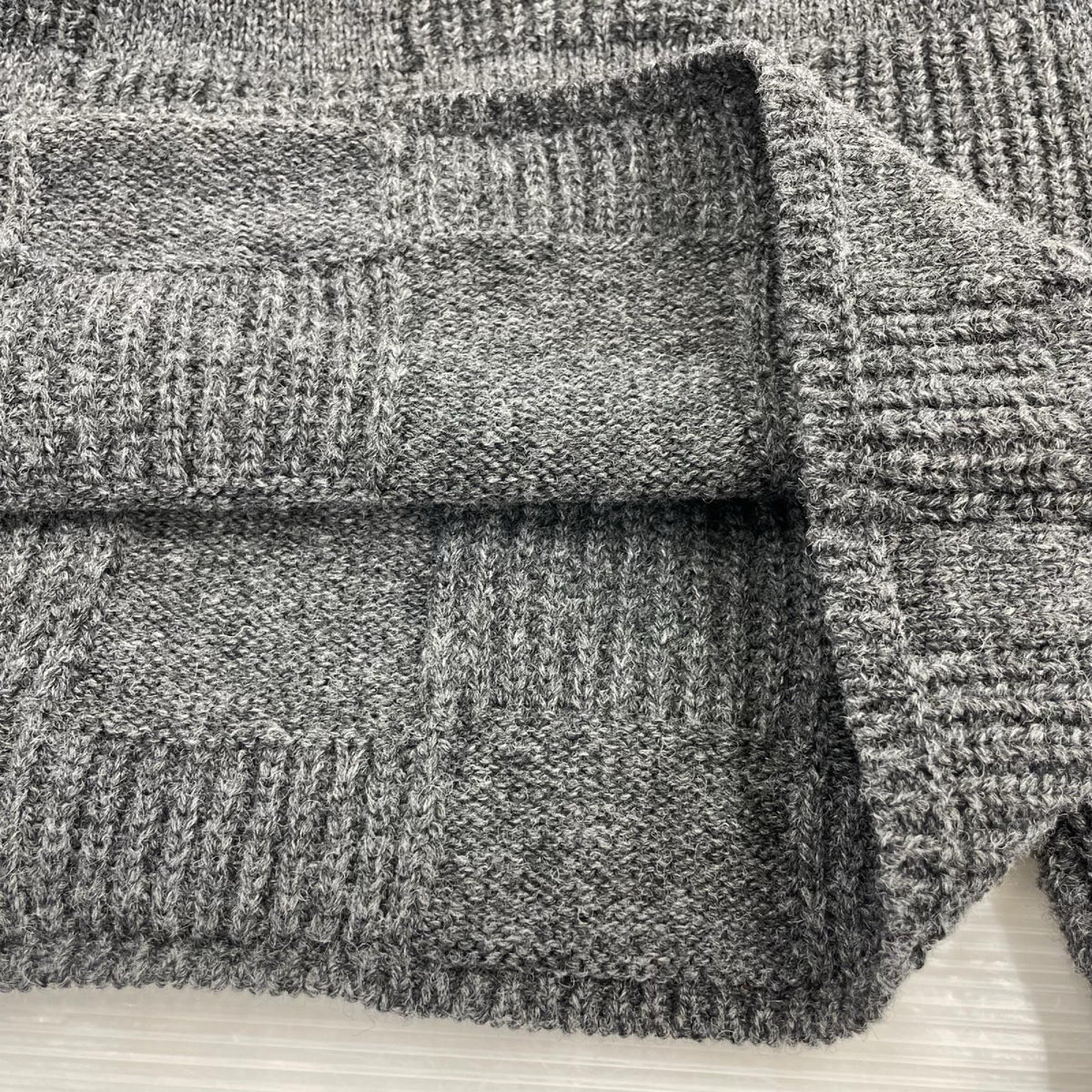 ニット HOMME DEUX 25AW ウール天竺×片畔編み（L） L グレー