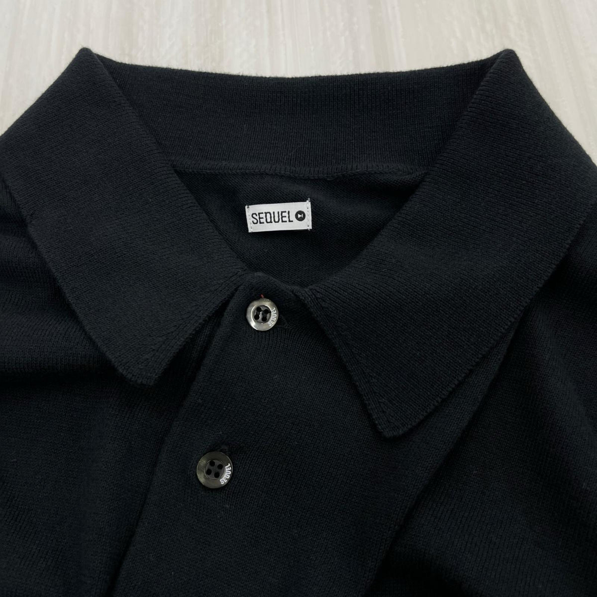 長袖Ｔシャツ KNIT POLO LONG SLEEVE SQ-26SS-KN-03 M ブラック