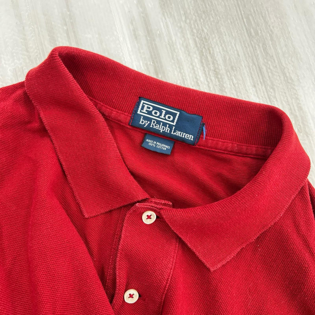 ポロシャツ ﾋﾞｯｸﾎﾟﾆｰ刺繍 L/S ﾎﾟﾛｼｬﾂ RED レッド