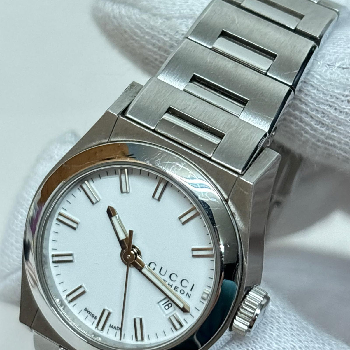 ｸﾞｯﾁ/ﾊﾟﾝﾃｵﾝ/115.5/電池交換済み レディースQZ 115.5 GUCCI 腕時計