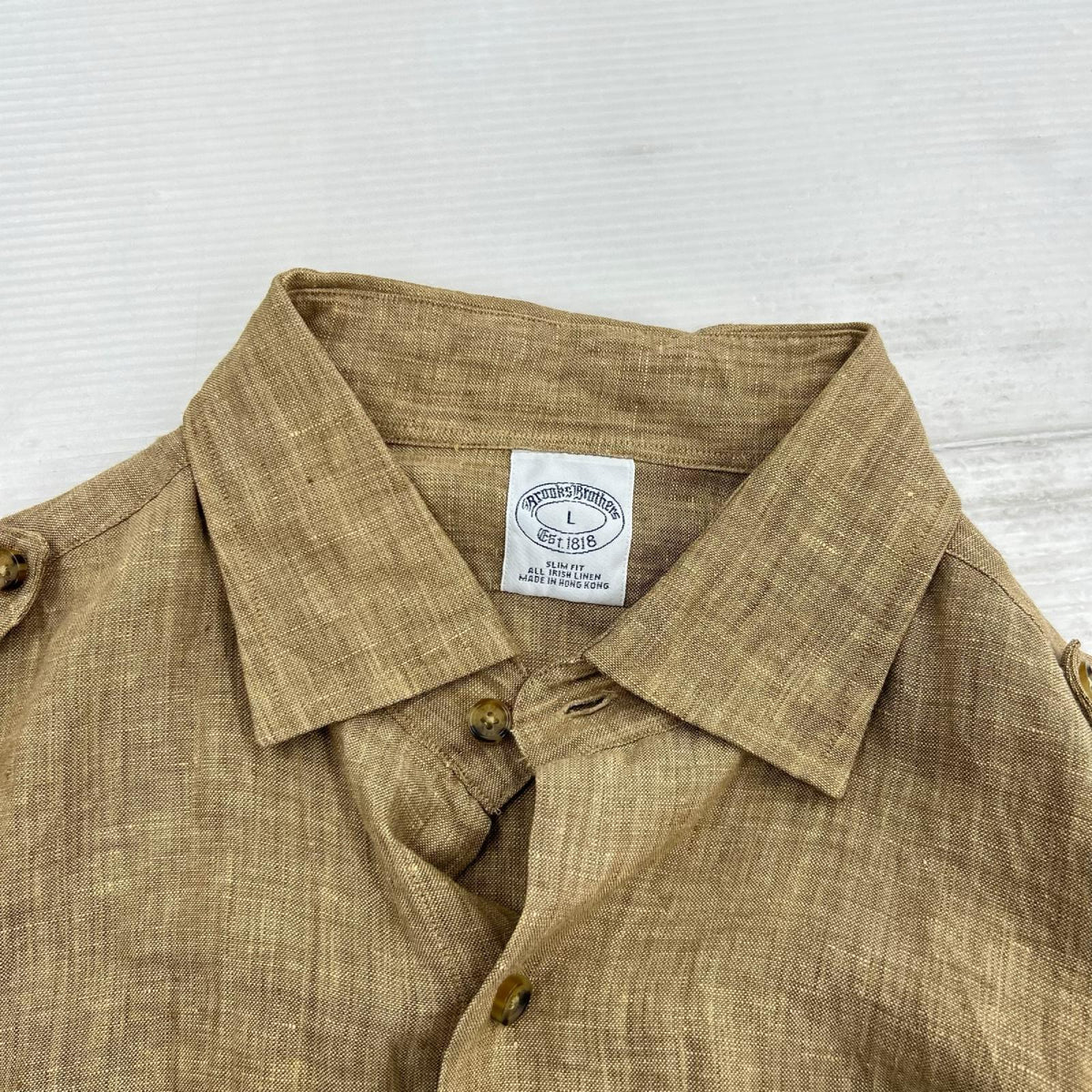 長袖シャツ 00～10S SLIM FIT ﾘﾈﾝｼｬﾂ ﾍﾞｰｼﾞｭ (L) L