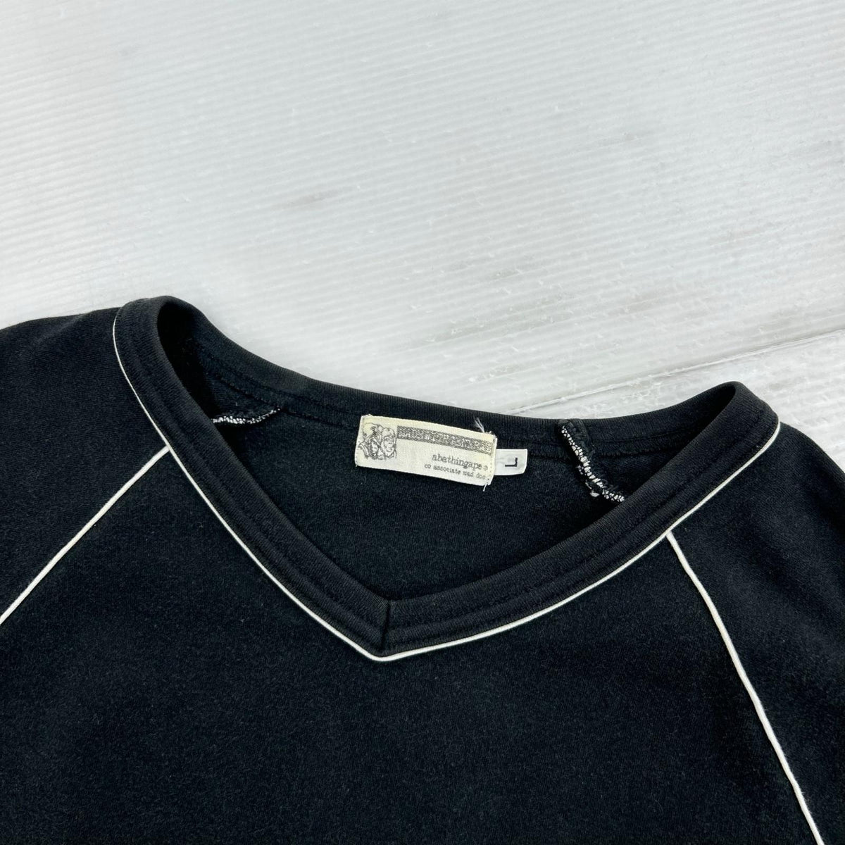 半袖Ｔシャツ 90S ﾚｲﾝﾎﾞｰｸﾞﾗﾌｨｯｸ ﾎﾜｲﾄﾗｲﾝ 黒 (L) L ブラック