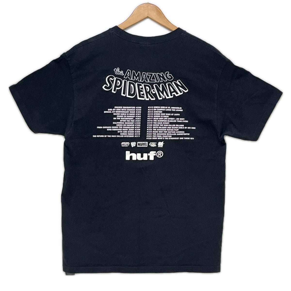 半袖Ｔシャツ HUF ×MARVEL SPIDER-MAN print tee L ﾌﾞﾗｯｸ L ブラック