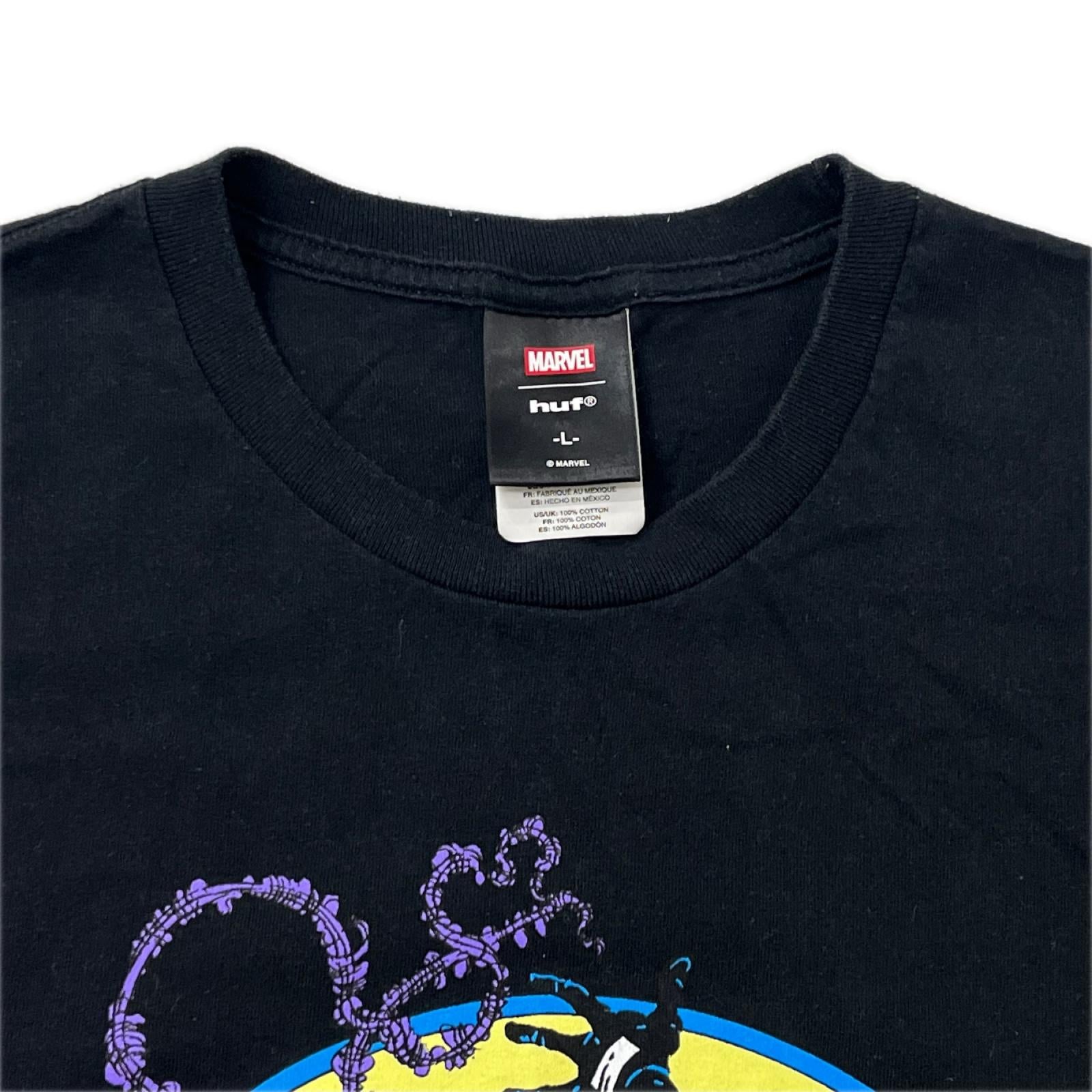 半袖Ｔシャツ HUF ×MARVEL SPIDER-MAN print tee L ﾌﾞﾗｯｸ L ブラック
