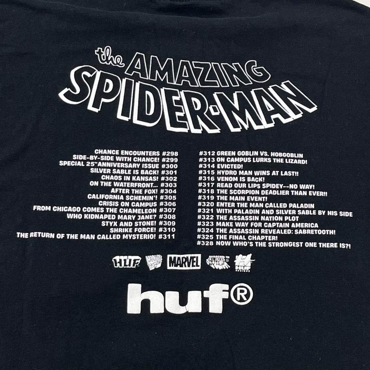半袖Ｔシャツ HUF ×MARVEL SPIDER-MAN print tee L ﾌﾞﾗｯｸ L ブラック
