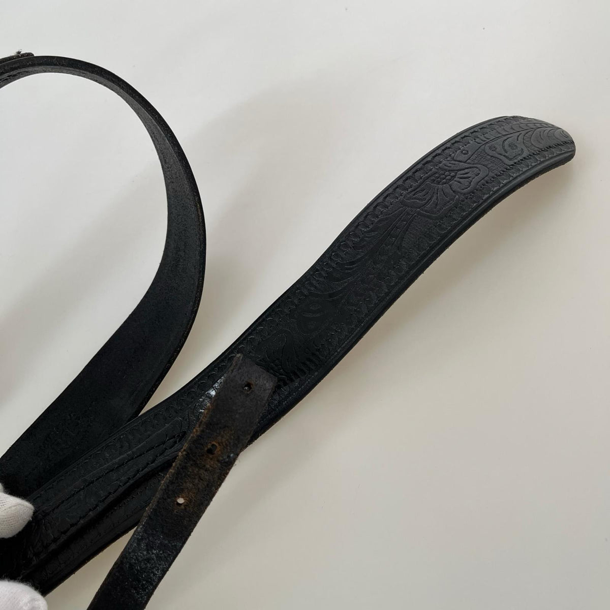 その他アクセサリー RRL ｶｰﾋﾞﾝｸﾞﾚｻﾞｰﾍﾞﾙﾄ 黒 ブラック