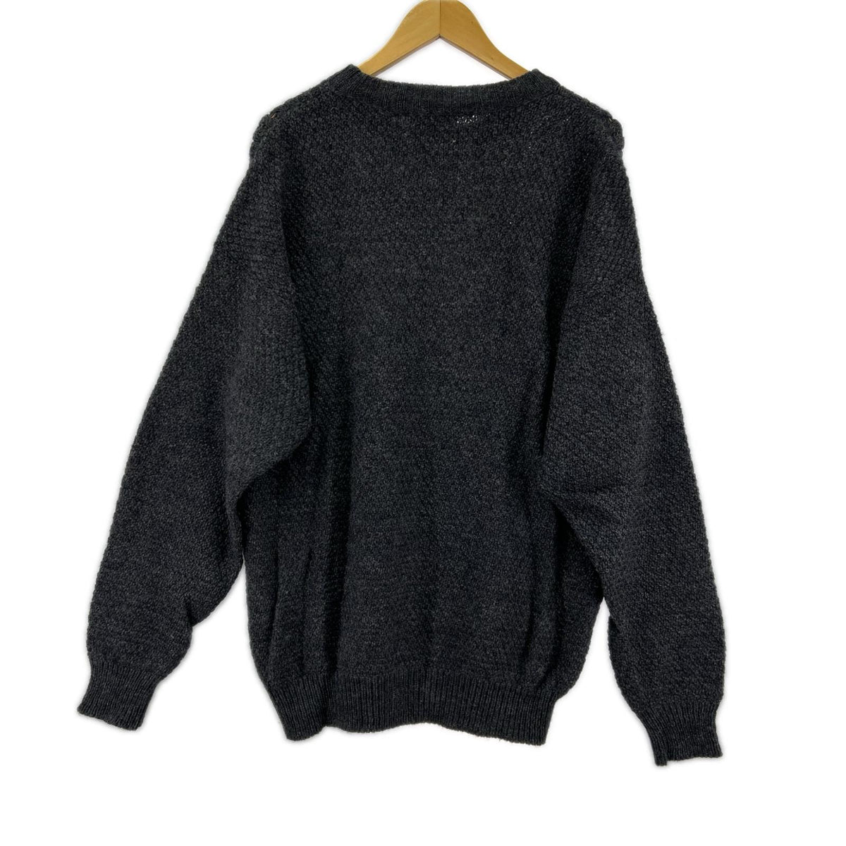 ニット 80S USA製 LORD JEFF ｳｰﾙ 黒 (XL) グレー
