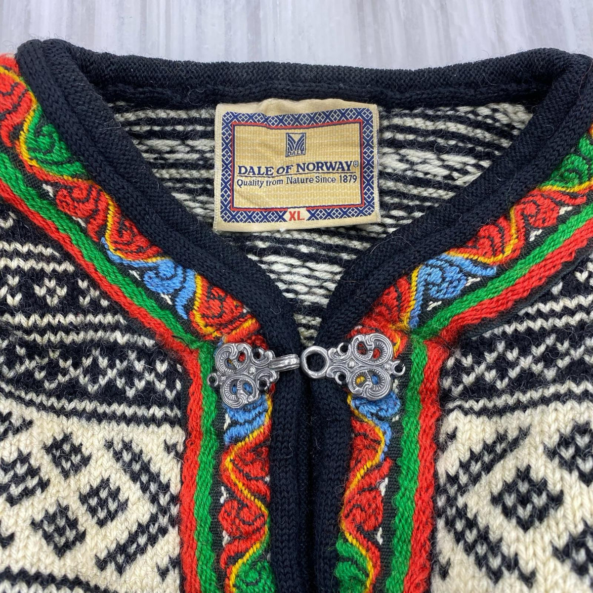 ニット 80-90s DALE OF NORWAY ﾉﾙﾃﾞｨｯｸ柄 BLK XL ブラック