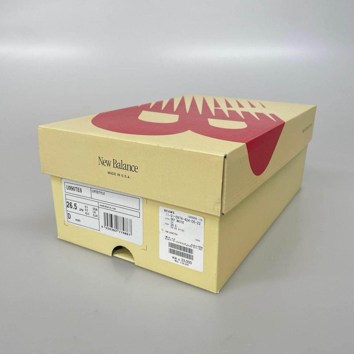 スニーカー NEW BALANCE USA製 990V6 U990TE6 PALE YELLOW 26.5cm (US8 1/2 UK8 EU43) イエロー