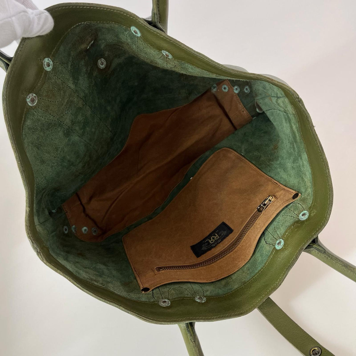 その他バッグ RRL ｺﾝﾁｮｽﾄﾗｯﾌﾟ ﾚｻﾞｰﾄｰﾄﾊﾞｯｸﾞ ｵﾘｰﾌﾞ