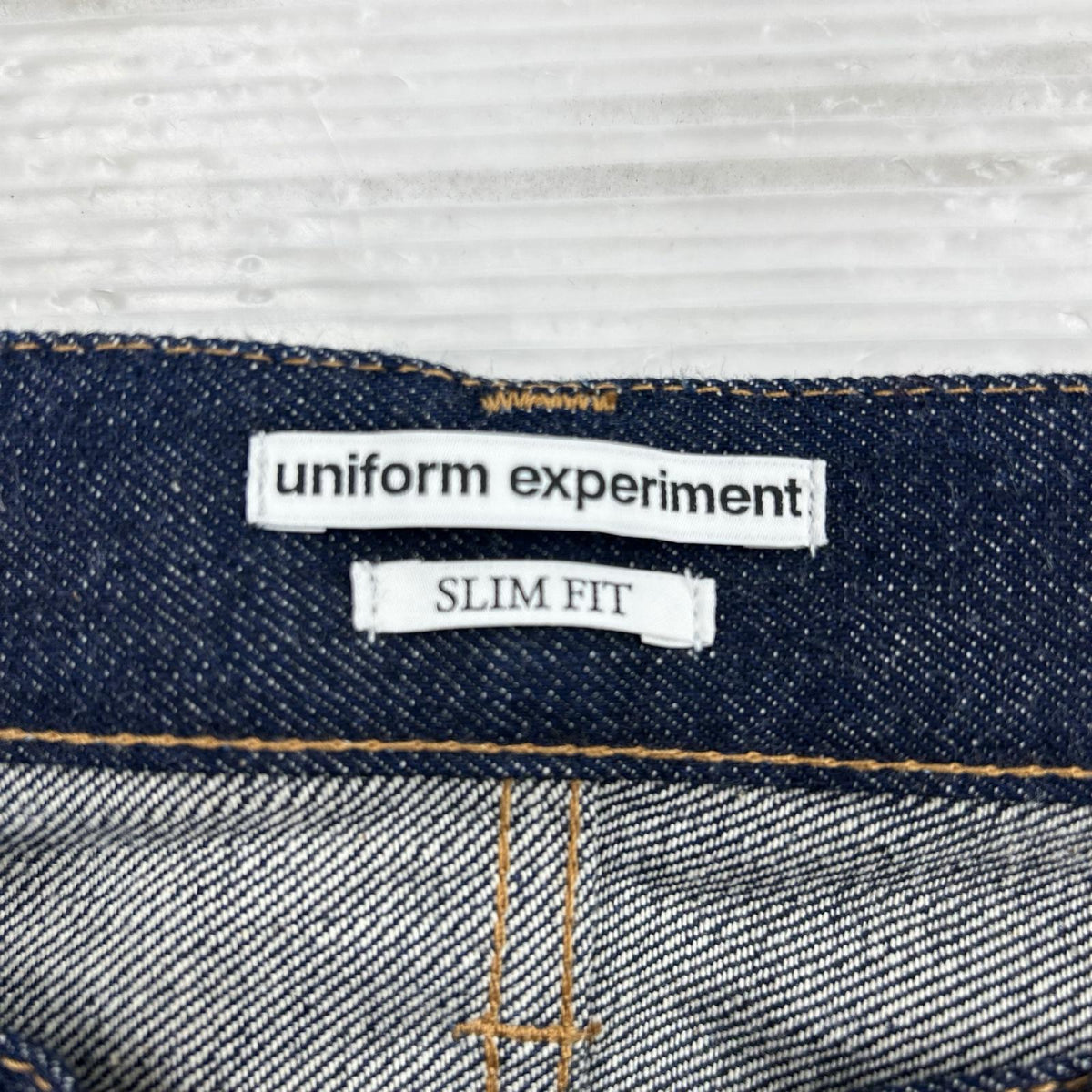 デニムパンツ uniform experiment RIGID DENIM SLIM-FIT JEANS 5 5 ネイビー