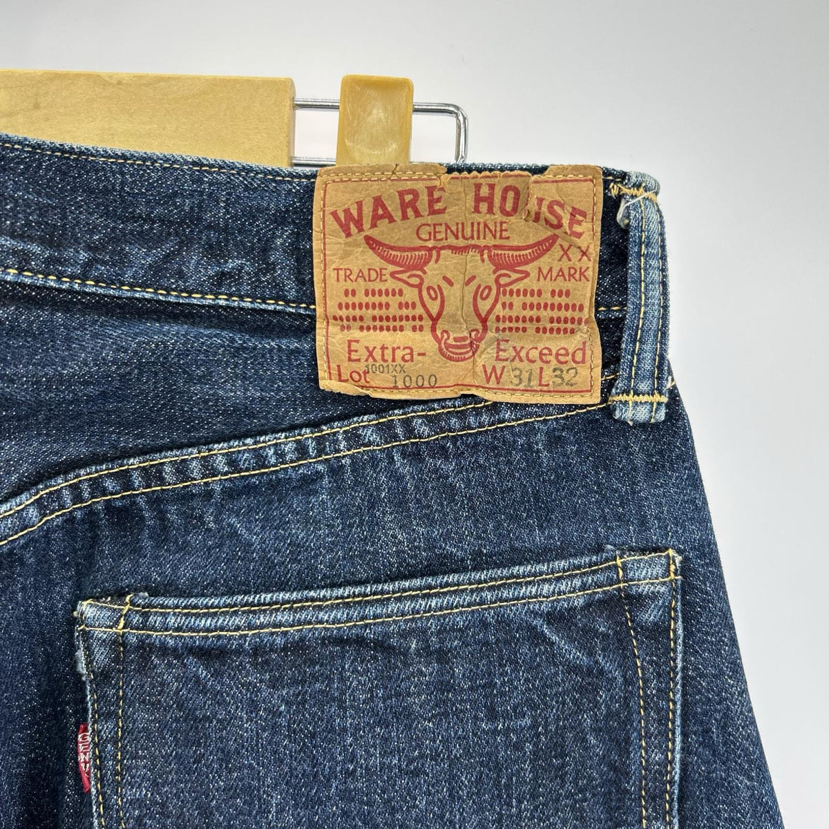 デニムパンツ WAREHOUSE 1001XX 牛ﾀｸﾞ 赤耳ﾃﾞﾆﾑﾊﾟﾝﾂ 31 ネイビー