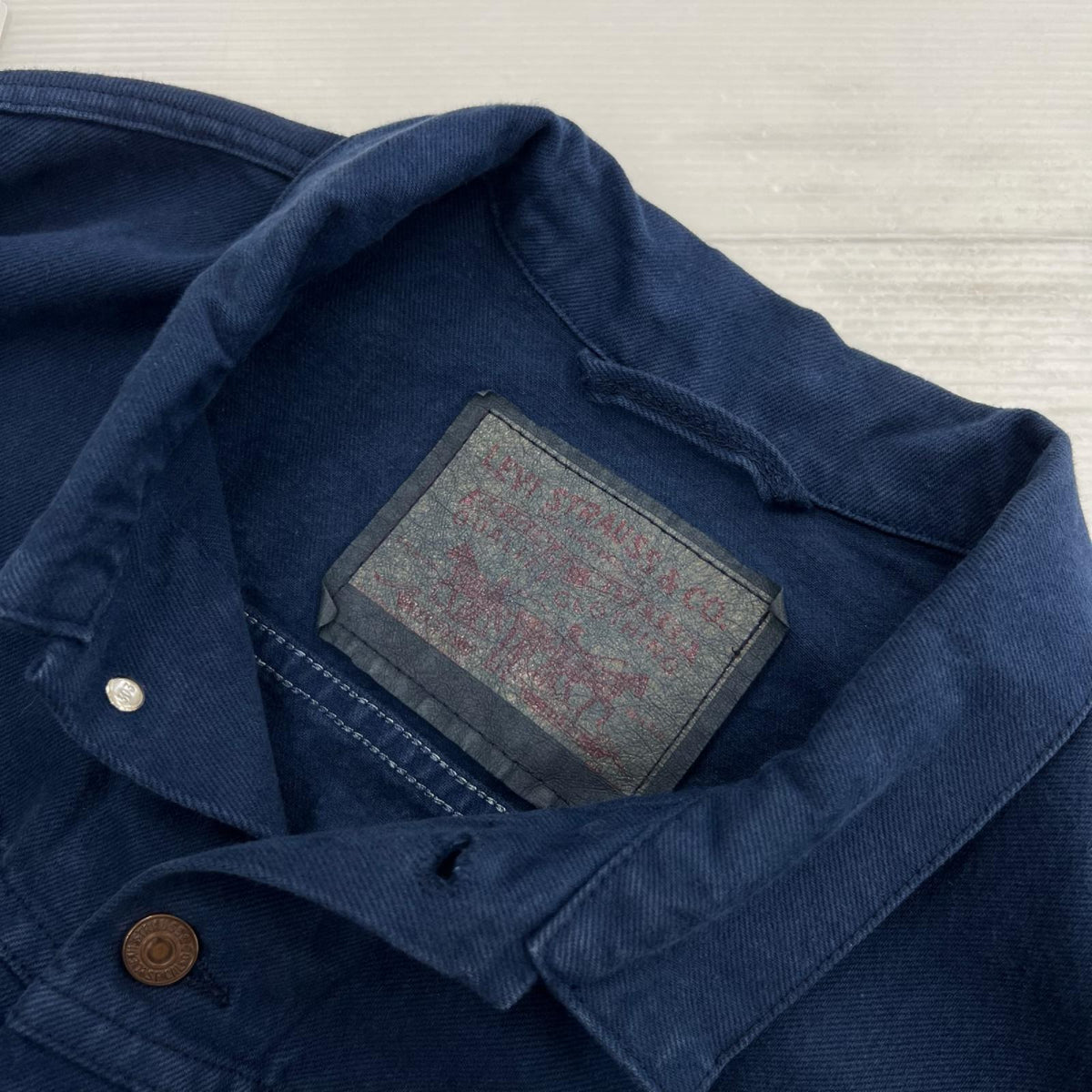 デニムジャケット 90s USA製 70598-0818 先染め ﾄﾗｯｶｰｼﾞｬｹｯﾄ (L) L ブルー