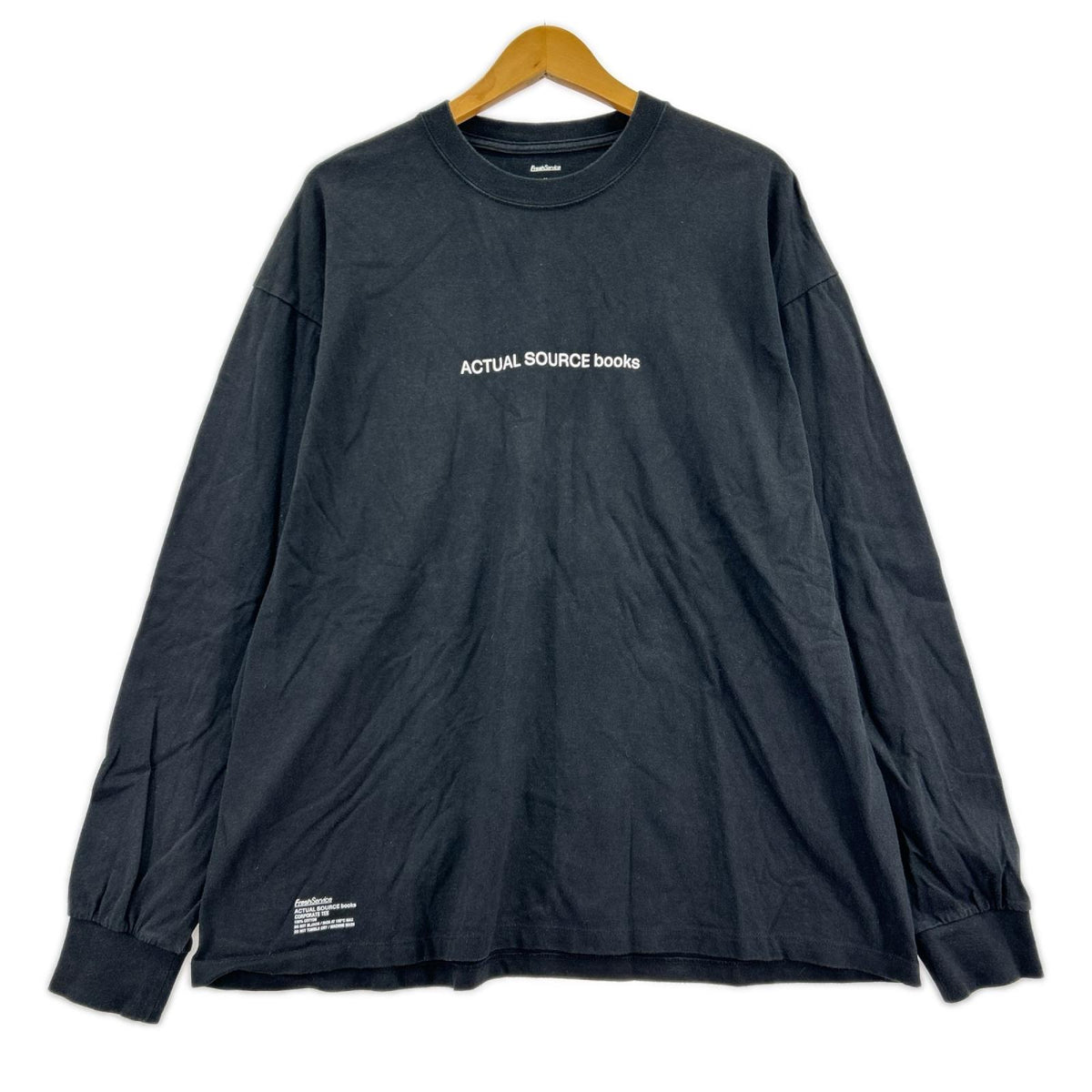 長袖Ｔシャツ ACTUAL SOURCE books L/Sｶｯﾄｿｰ ﾌﾞﾗｯｸ M ブラック