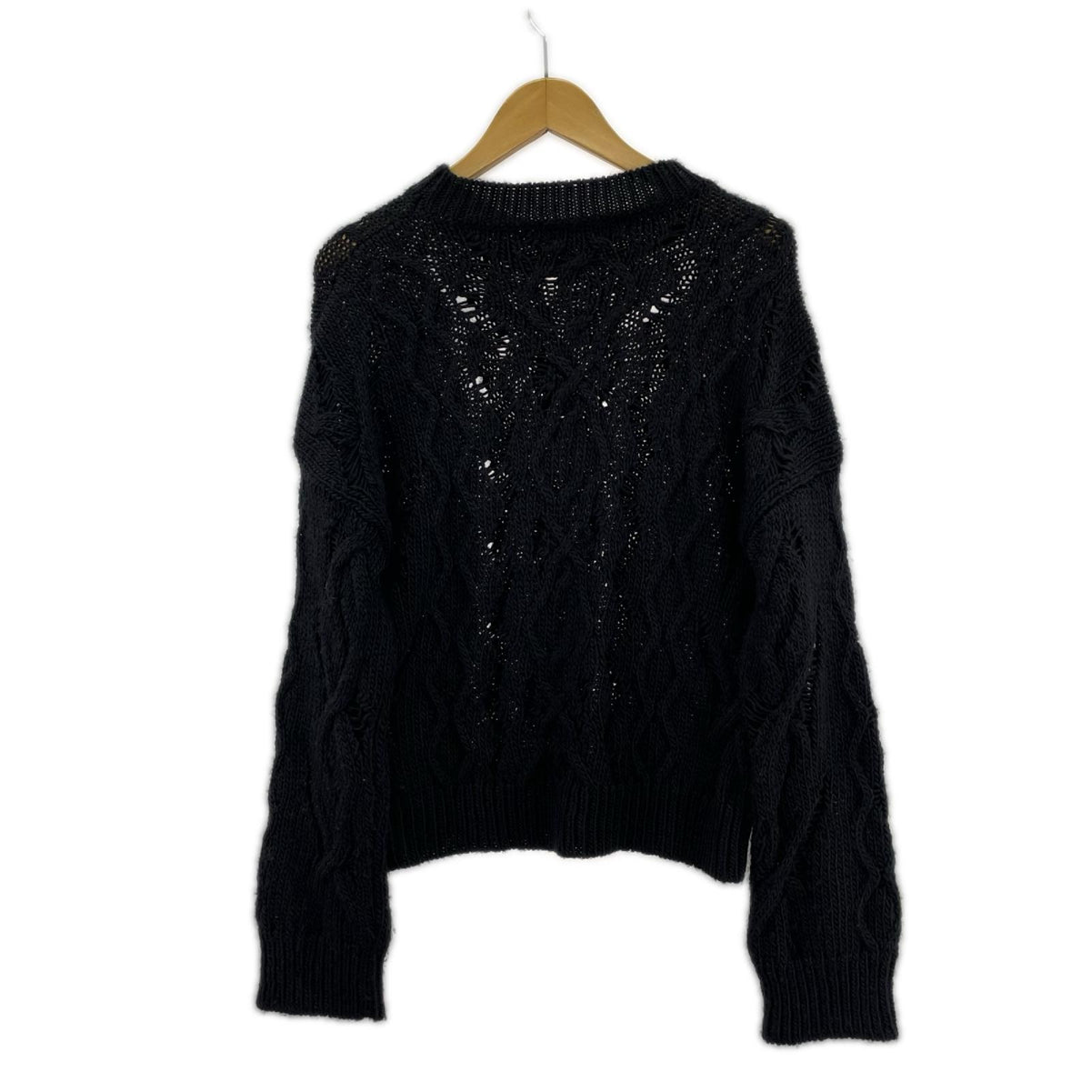 ニット CABLE SONAR ROUNDNECK 黒 (44) 44 ブラック