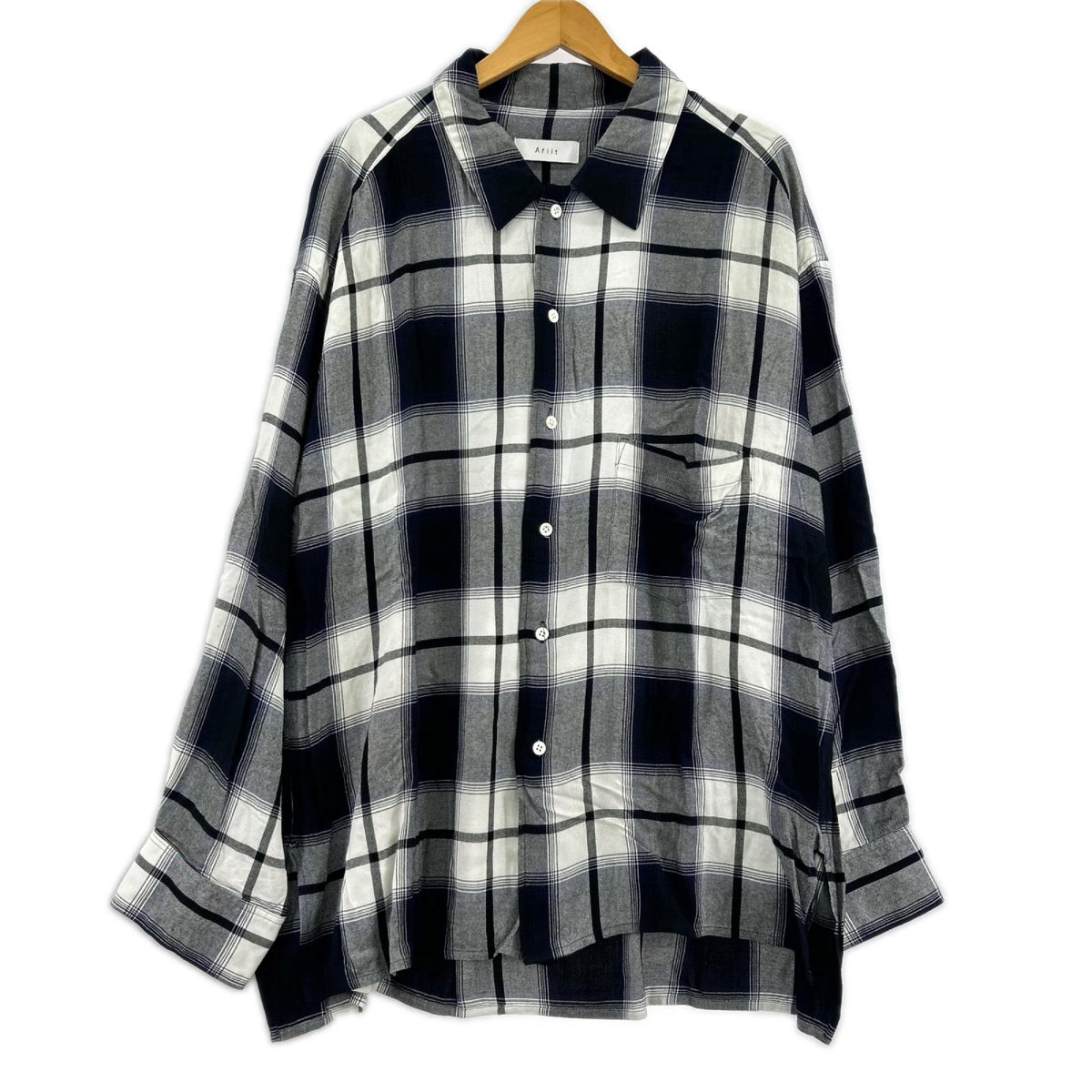 長袖シャツ Afiit 25SS CHECK SHIRT BLUE ﾚｰﾖﾝｵｰﾌﾟﾝｶﾗｰｼｬﾂ 2 紺 2 ネイビー