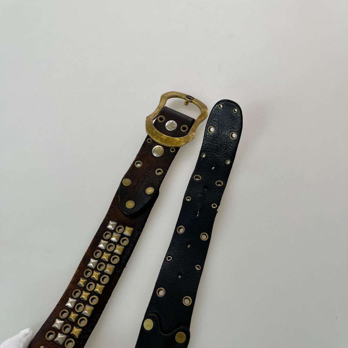 その他アクセサリー baltazar × cootie スタッズベルト ブラウン