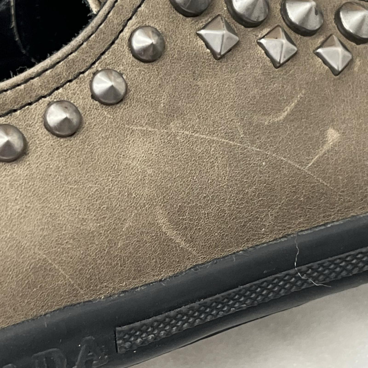 PRADA/スタッズ/レザースニーカー/サイズ7/4E2259