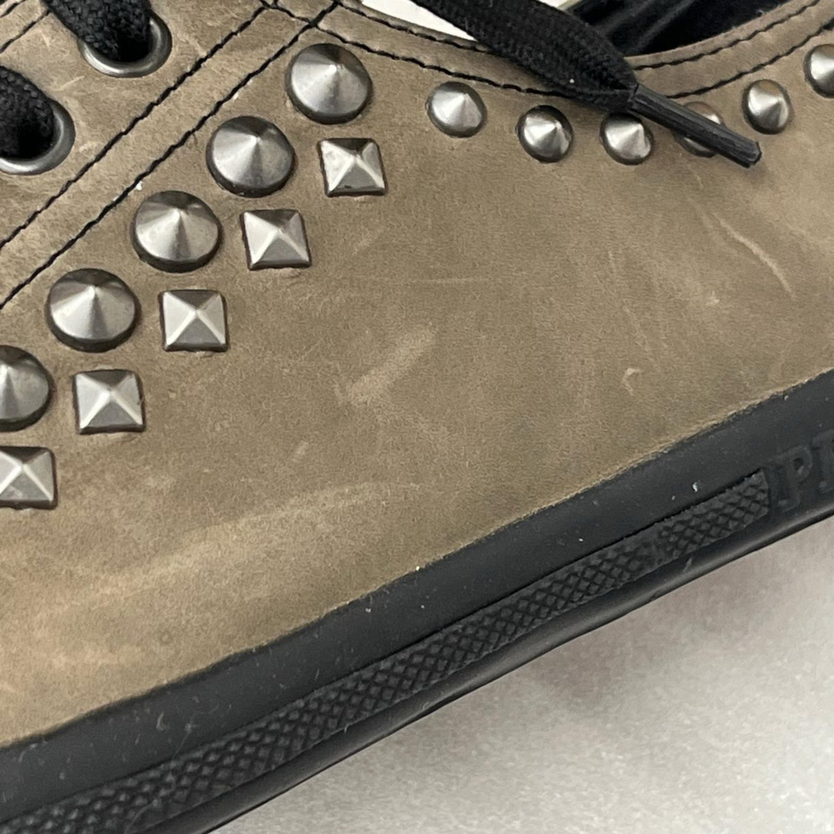 PRADA/スタッズ/レザースニーカー/サイズ7/4E2259