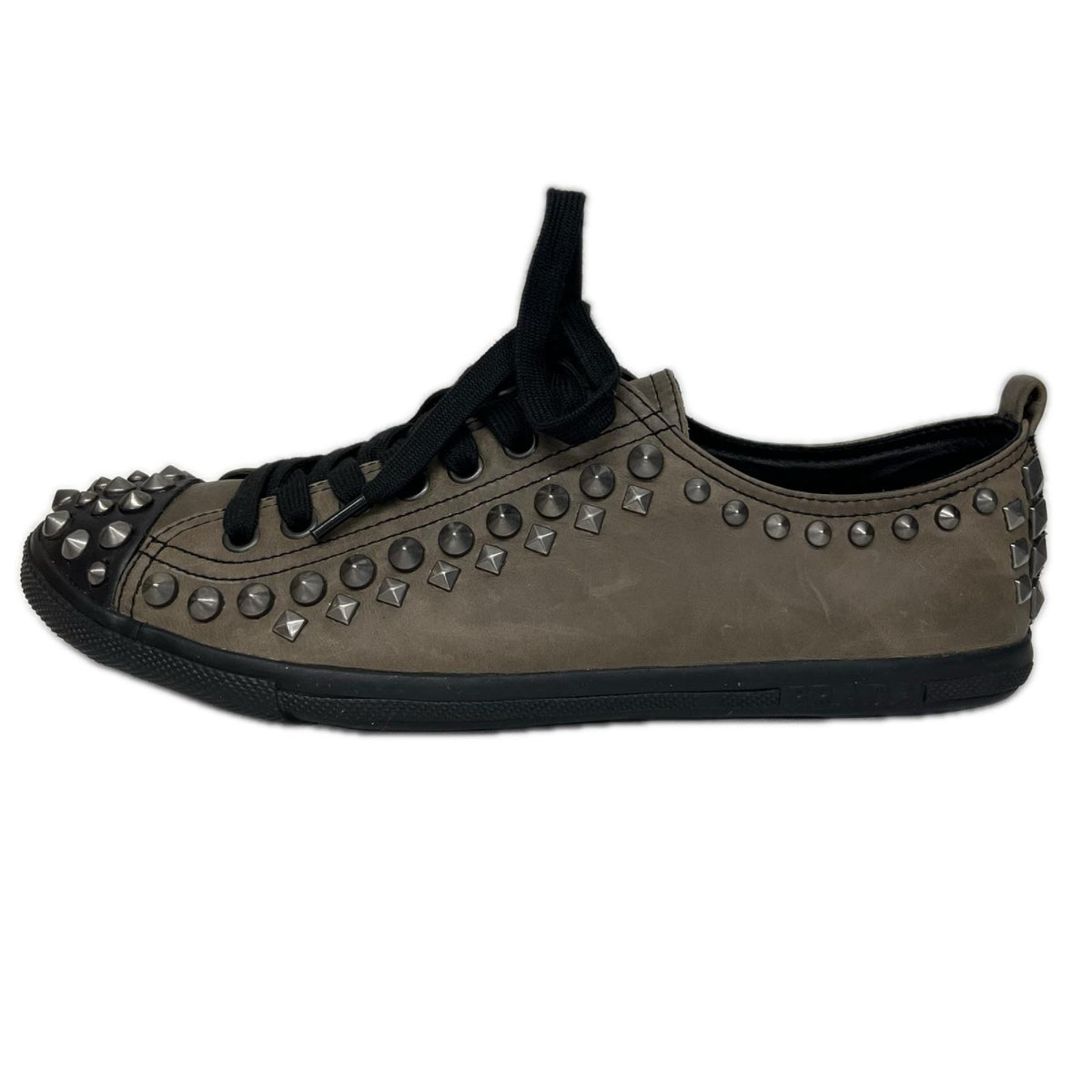 PRADA/スタッズ/レザースニーカー/サイズ7/4E2259