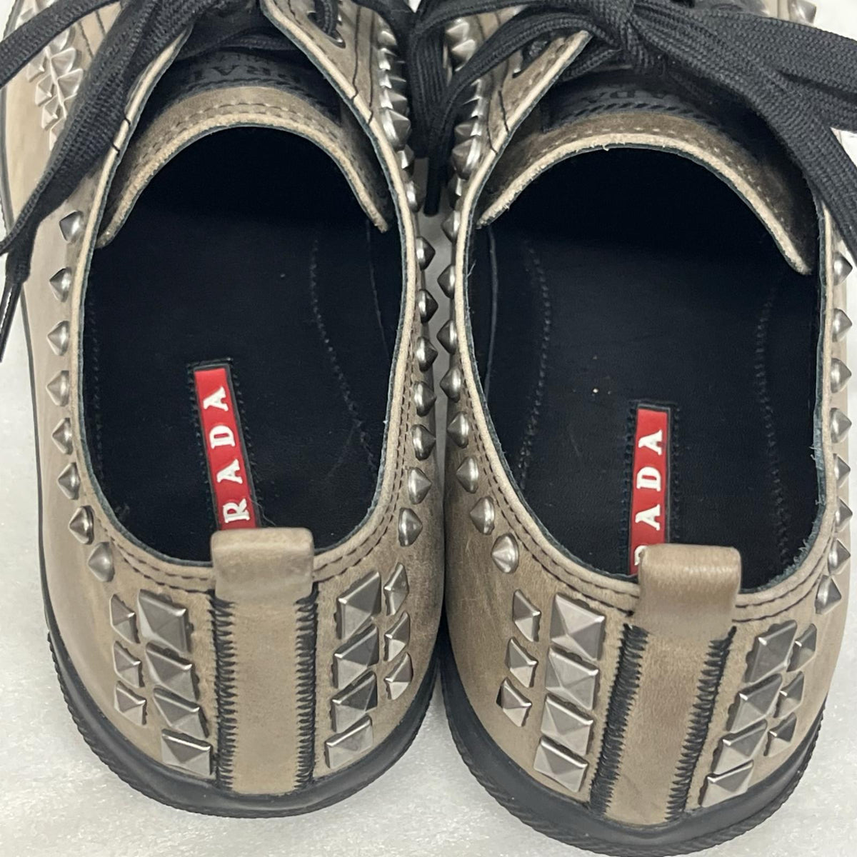 PRADA/スタッズ/レザースニーカー/サイズ7/4E2259