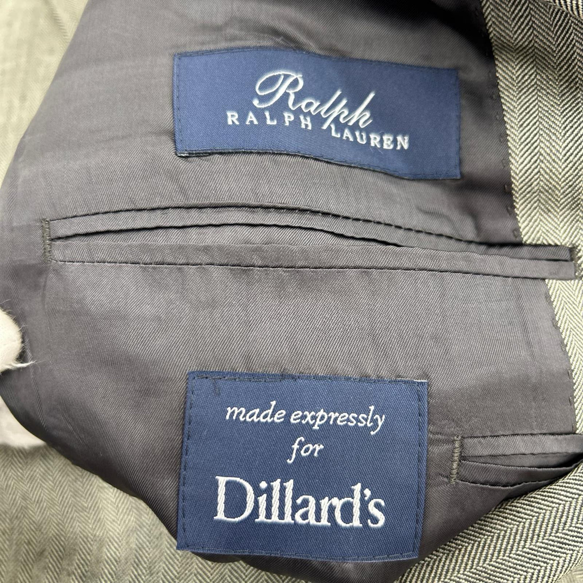 テーラードジャケット RALPH LAUREN ﾍﾘﾝﾎﾞｰﾝ 2Bﾃｰﾗｰﾄﾞｼﾞｬｹｯﾄ グレー