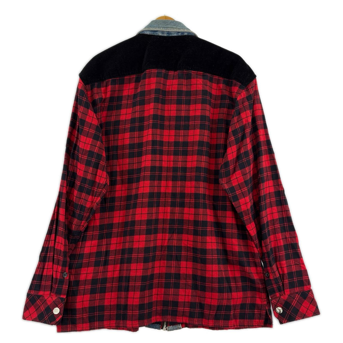 ジャケット デニム切替 チェック M レッド
