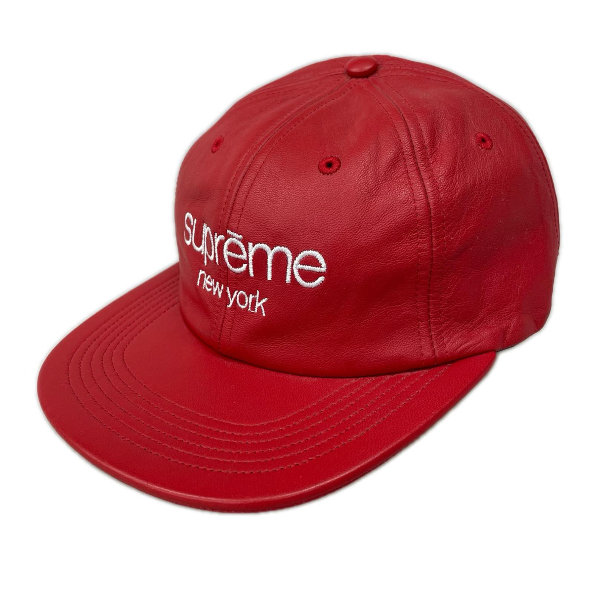 キャップ 16AW Leather Classic Logo 6-Panel 赤 レッド
