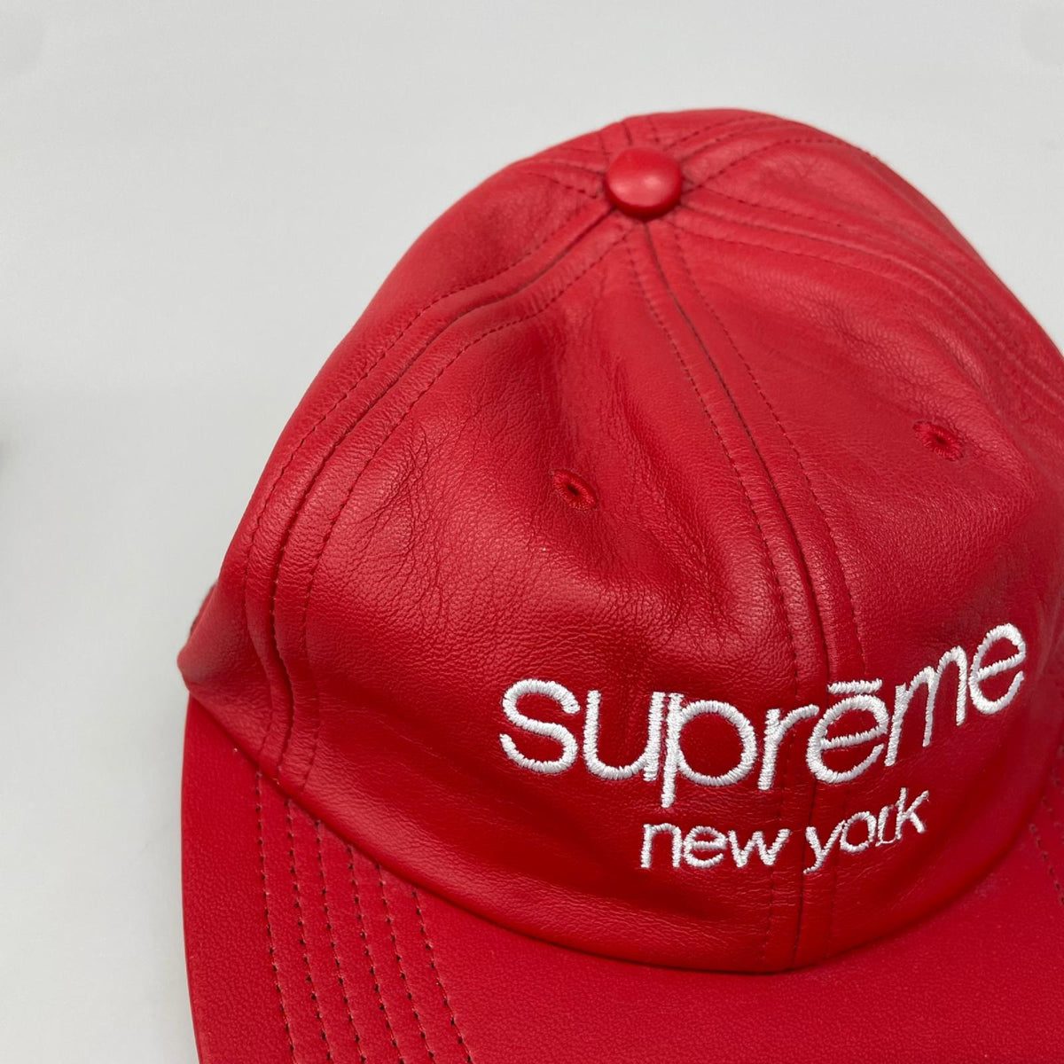 キャップ 16AW Leather Classic Logo 6-Panel 赤 レッド