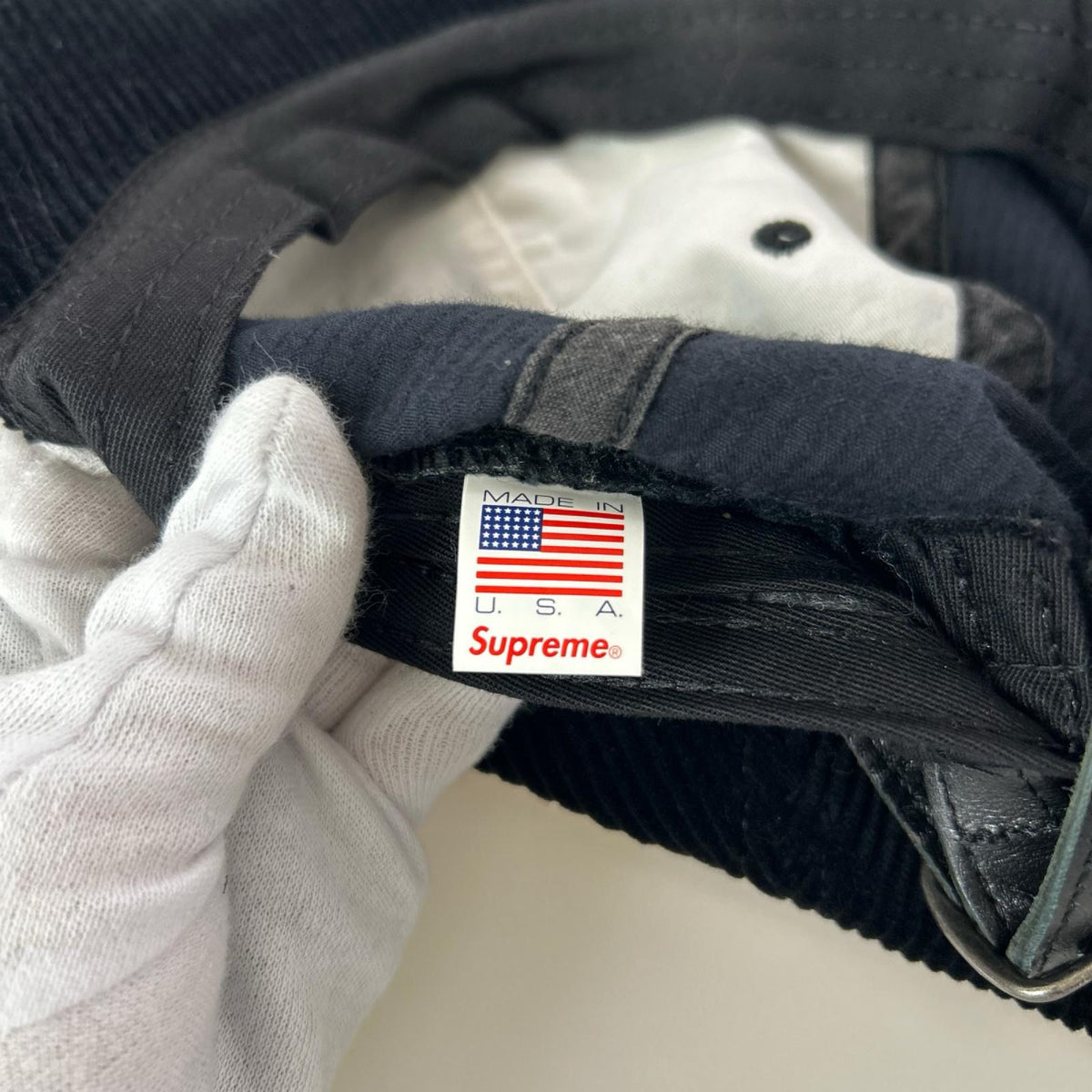 キャップ Supreme Corduroy Compact Logo 6-Panel Cap 黒 ブラック
