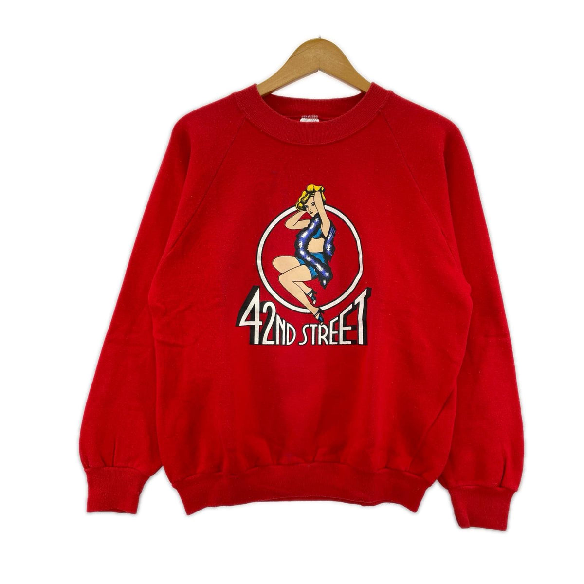 スウェット 70-80s USA製 42ND STREET red-M M レッド