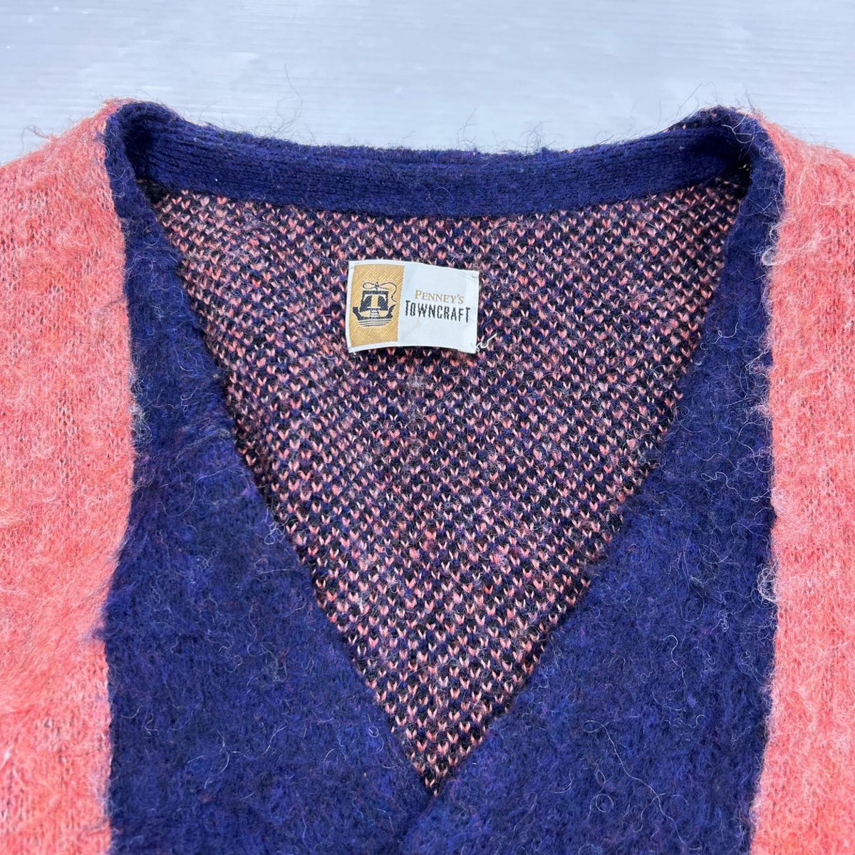カーディガン VINTAGE MOHAIR STRIPE CARDIGAN M マルチカラー