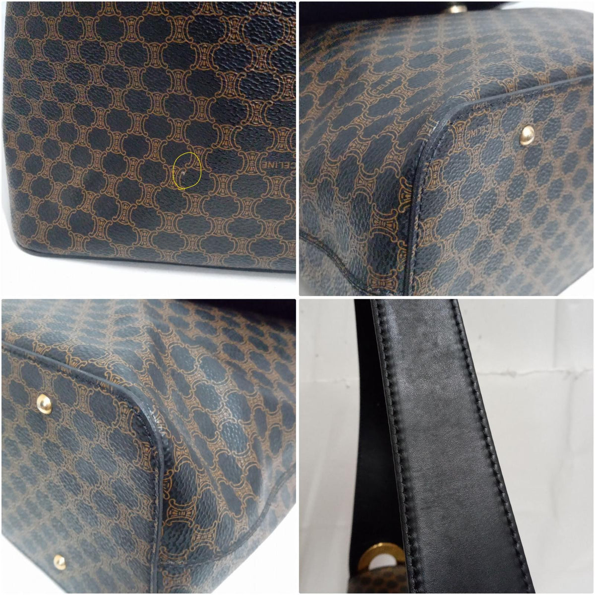 CELINE ﾏｶﾀﾞﾑ柄 ｻｰｸﾙﾛｺﾞ ｼｮﾙﾀﾞｰﾊﾞｯｸﾞ