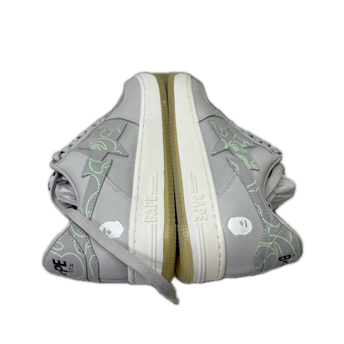 スニーカー BAPE STA TEXT CODE CAMO Grey 27cm (US9 UK8 1/2 EU44) グレー