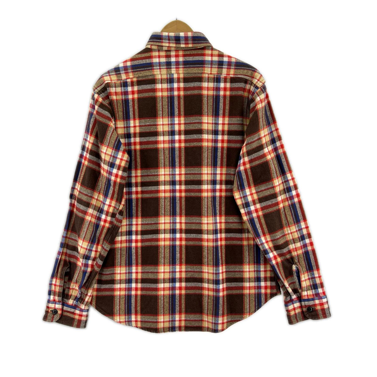 長袖シャツ TWILL CHECK LS WORK SHIRT 茶 L ブラウン