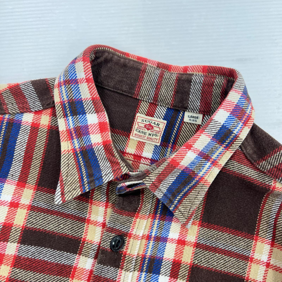 長袖シャツ TWILL CHECK LS WORK SHIRT 茶 L ブラウン
