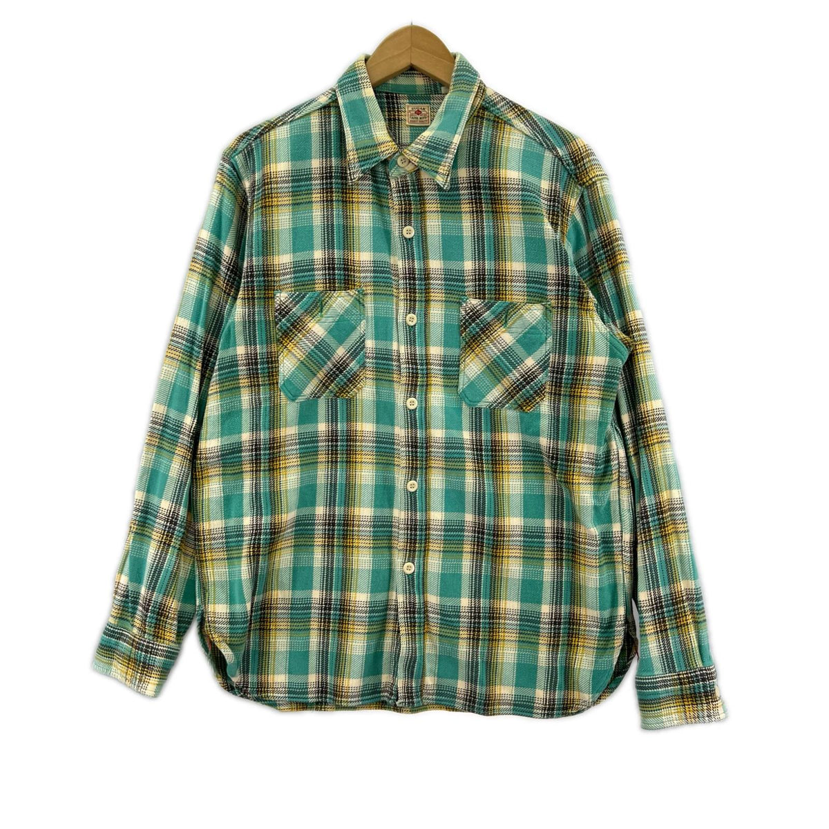 長袖シャツ TWILL CHECK LS WORK SHIRT 緑 L